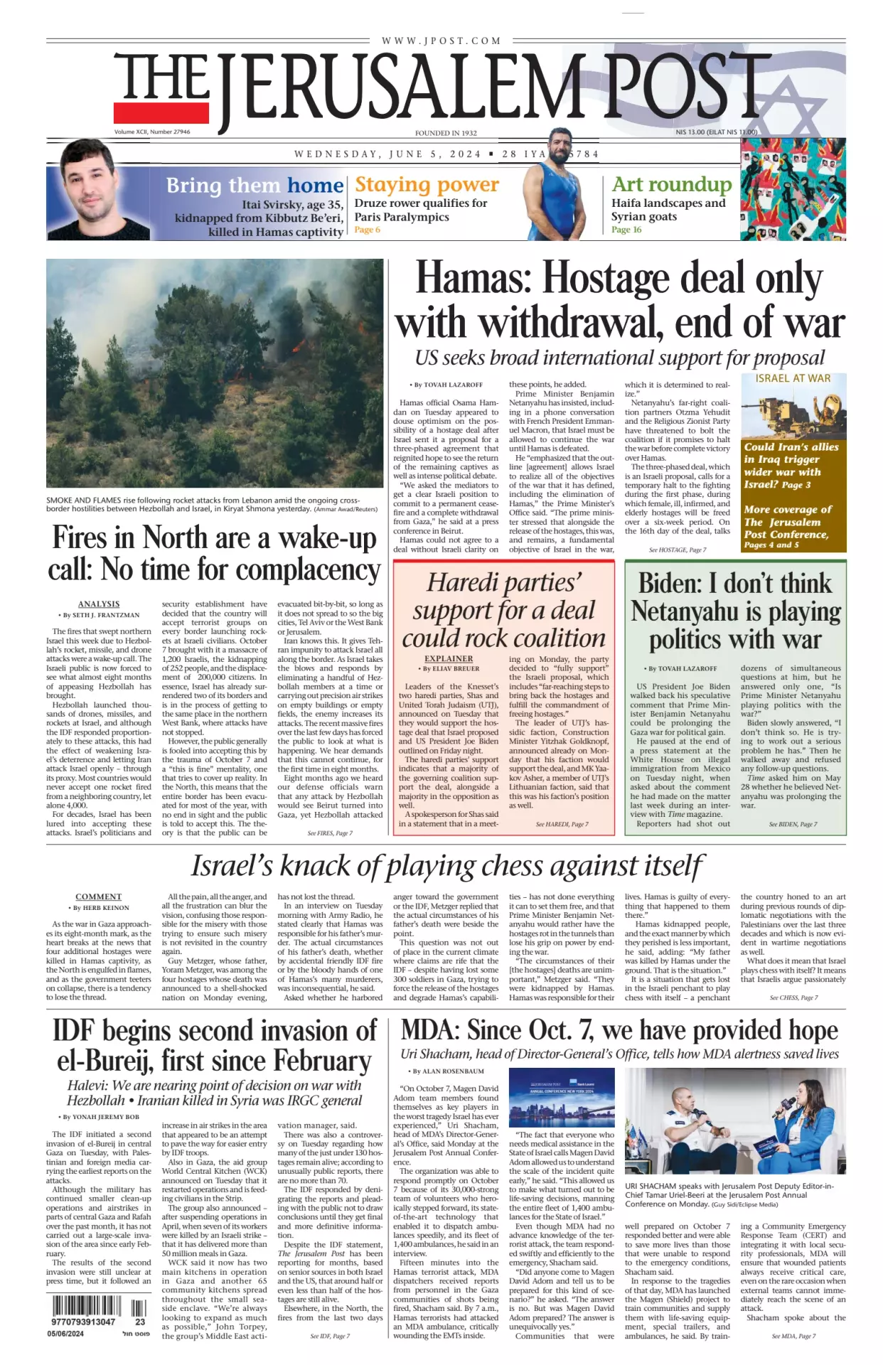 Prima-pagina-the jerusalem post-edizione-di-oggi-05-06-2024